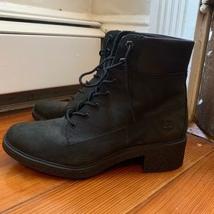 Brand NEW Black Timberland Combat Heeled Boots women’s size 8.5